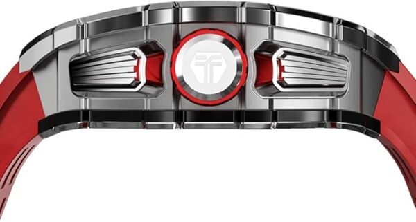 TSAR BOMBA Montre Homme Montre-Bracelet de Luxe Tonneau Analogique 5Bar Waterproof Verre Saphir Mouvement à Quartz Japonais Bracelet en Silicone Chronographe A-Level Luminous Fashion Watches Business – Image 2