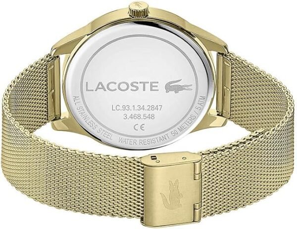 Lacoste Montre Analogique à Quartz pour homme avec Bracelet milanais en acier inoxydable doré - 2011104 – Image 2
