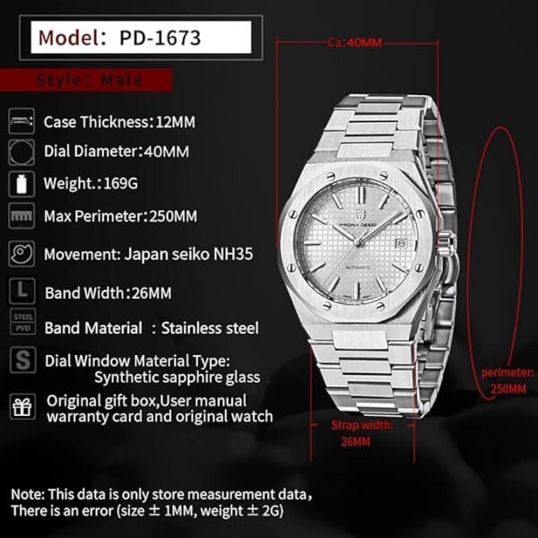 Pagani Design Montre de Sport mécanique pour Homme avec Mouvement Japonais NH35... – Image 7