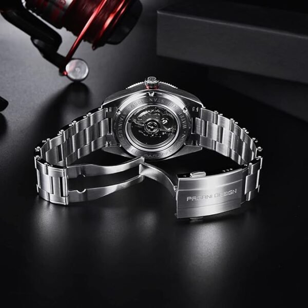 Pagani Design 1671 Montre de Sport pour Homme à remontage Automatique avec Bracelet en Acier Inoxydable NH35 étanche à 100 m – Image 4