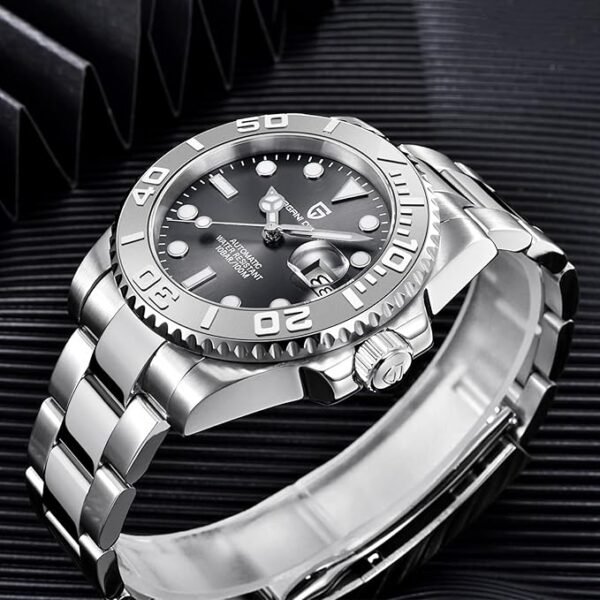 Montre Homme Pagani Design Montre Mécanique Automatique Mouvement NH35 Étanche 100M Verre Saphir Lunette Céramique Acier Inoxydable Montre de Plongée PD-1651 Yacht Master – Image 4