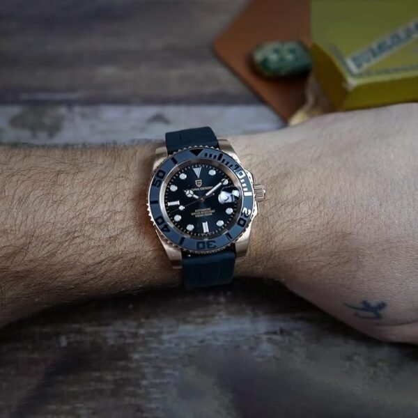 Montre Homme Pagani Design Montre Mécanique Automatique Mouvement NH35 Étanche 100M Verre Saphir Lunette Céramique Acier Inoxydable Montre de Plongée PD-1651 Yacht Master – Image 4