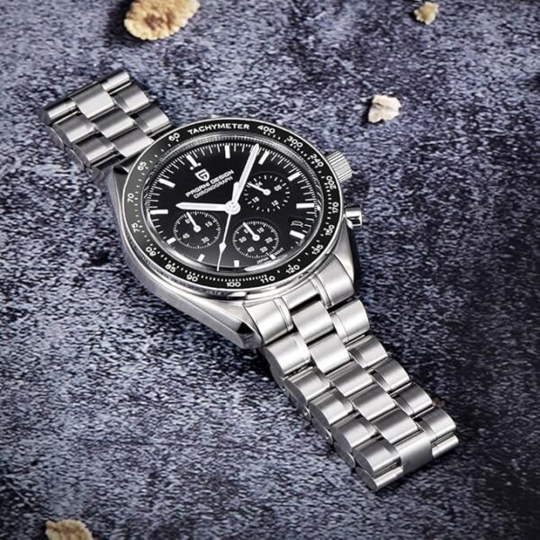 Pagani Design 1701 Montre chronographe Professionnelle pour Homme Mouvement à Quartz Japonais VK63 Lune en Acier Inoxydable 100 m Étanche Montre de Sport décontracté Date – Image 4