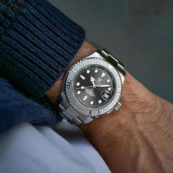 Montre Homme Pagani Design Montre Mécanique Automatique Mouvement NH35 Étanche 100M Verre Saphir Lunette Céramique Acier Inoxydable Montre de Plongée PD-1651 Yacht Master – Image 3