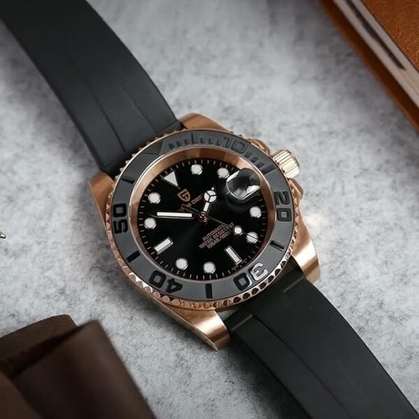 Montre Homme Pagani Design Montre Mécanique Automatique Mouvement NH35 Étanche 100M Verre Saphir Lunette Céramique Acier Inoxydable Montre de Plongée PD-1651 Yacht Master – Image 3