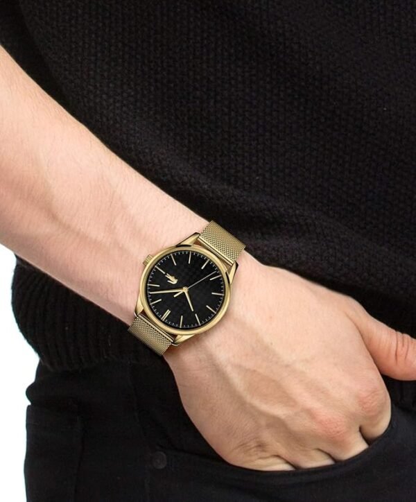 Lacoste Montre Analogique à Quartz pour homme avec Bracelet milanais en acier inoxydable doré - 2011104 – Image 4